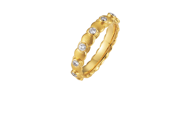 05192-engagement or adornment ring , gold 750 with brillants